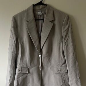 Tahari Gray Pinstripe Blazer